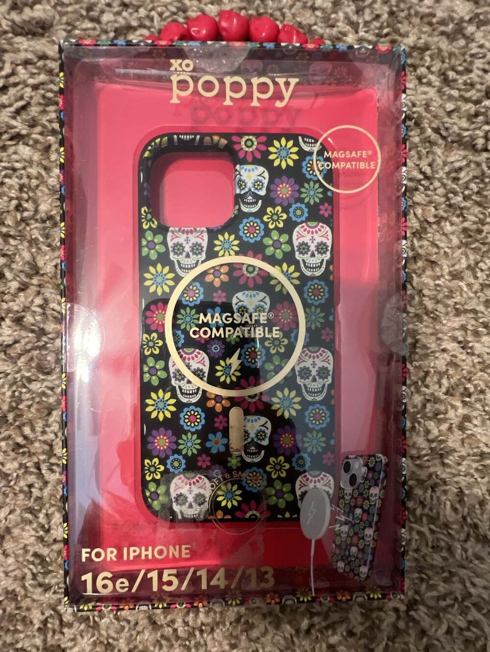 XO Poppy Day Of Dead MagSafe Phone Case iPhone 16e/15/14/13